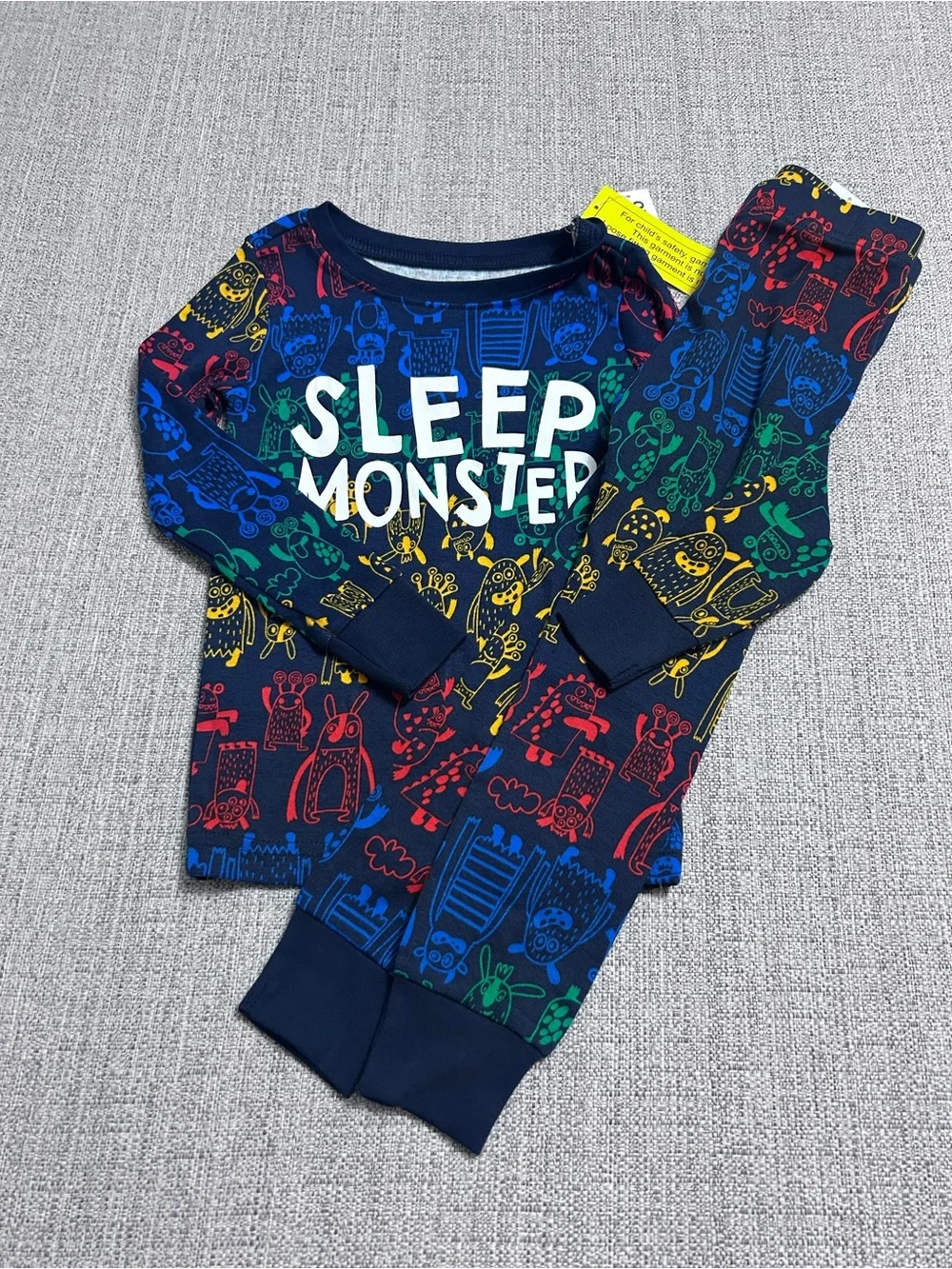 Old Navy ‘Sleep Monster' Pajama Set - Multicolor Monster Prints. Size 3T. NWT